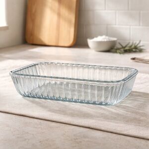 Vintage Marinex Clear Glass with Blue Tint Glass Rectangular Baking Dish